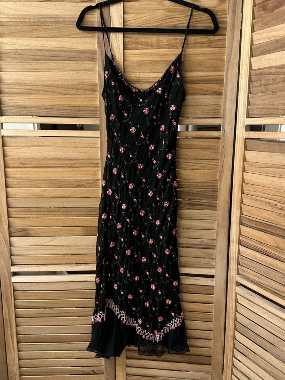 Betsey Johnson Real Vintage Slip Floral Beaded Babydoll Dress size S - Picture 1 of 8